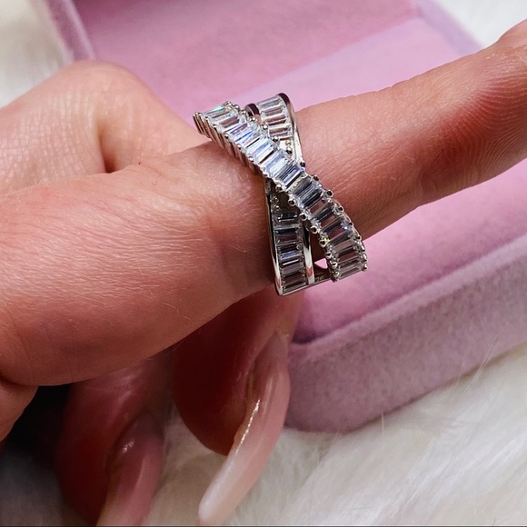 ❌ SOLD ❌  14k white gold ring 3 CT diamond band - Picture 4 of 11